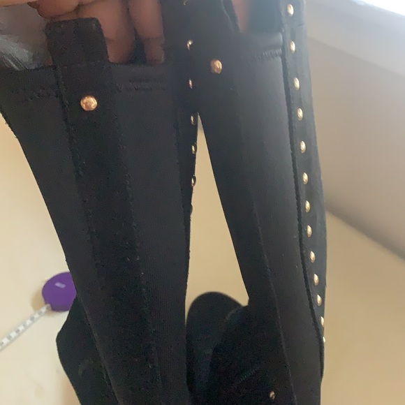 Tall black studded Sam Edelman Knee Boots - Picture 5 of 13